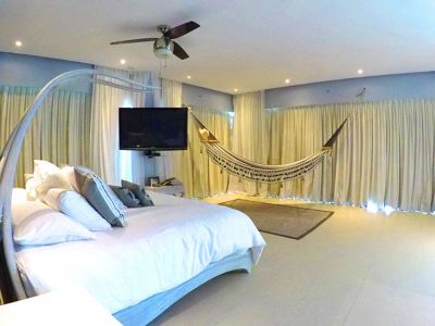 Master bedroom with hamac Penthouse Beach Front Peninsula Nuevo Vallarta Mexico