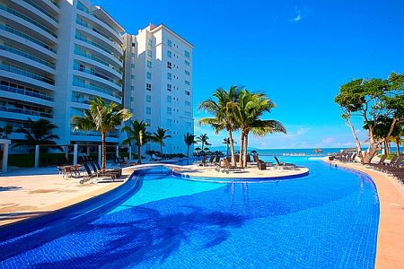Pool Villa-Magna ground floor condominium beach front Nuevo Vallarta